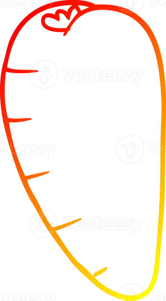 warm gradient line drawing of a cartoon root vegetable png