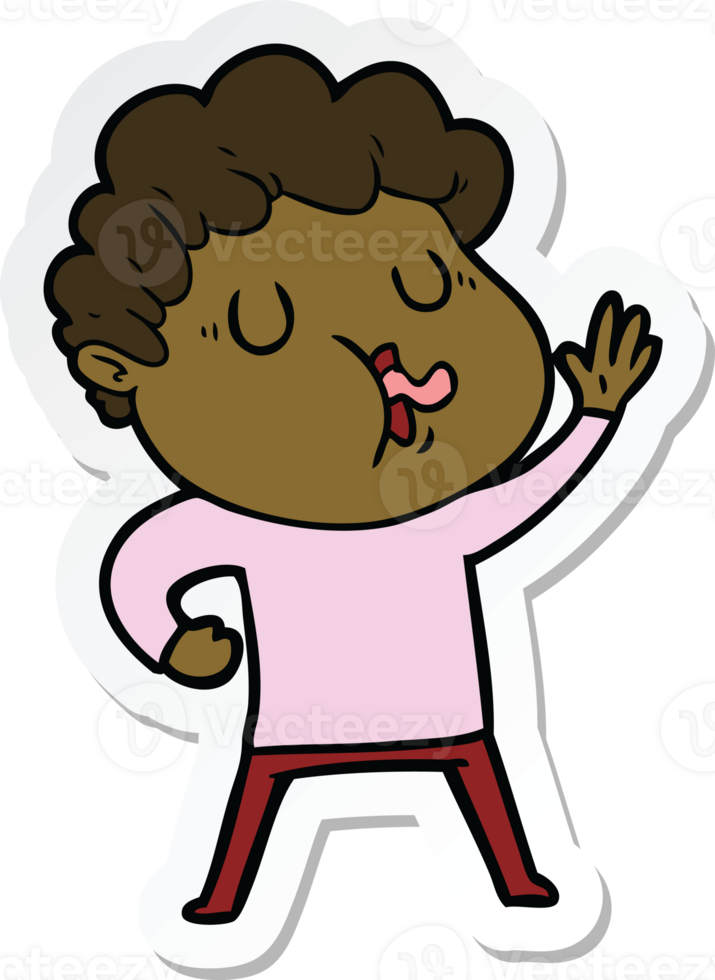sticker of a cartoon man singing png