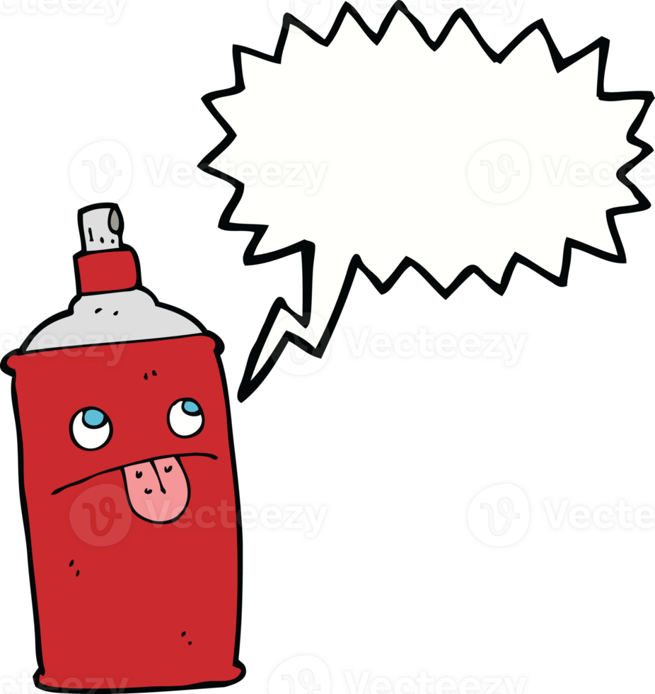 cartoon spray can with speech bubble png