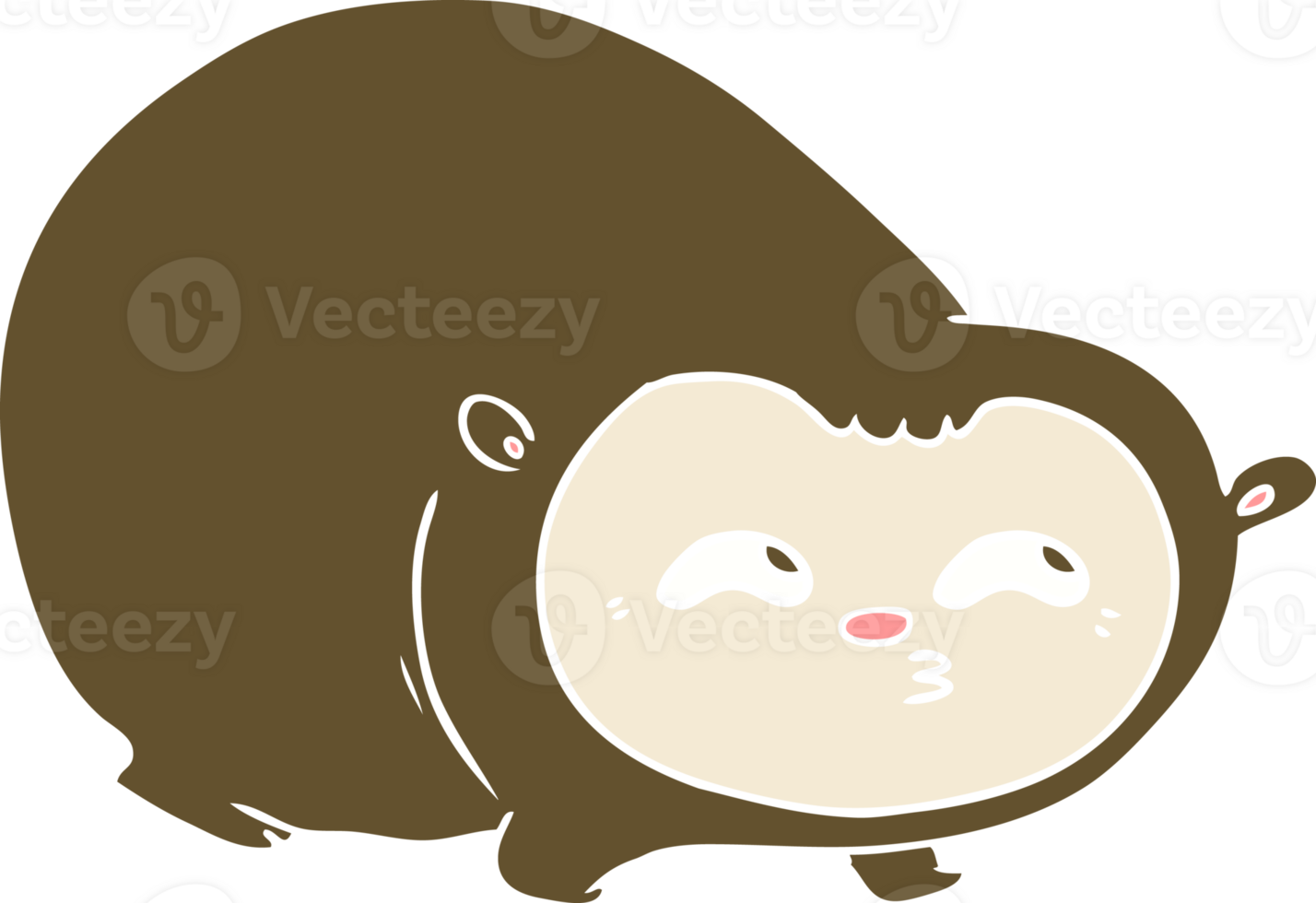 flat color style cartoon wombat png