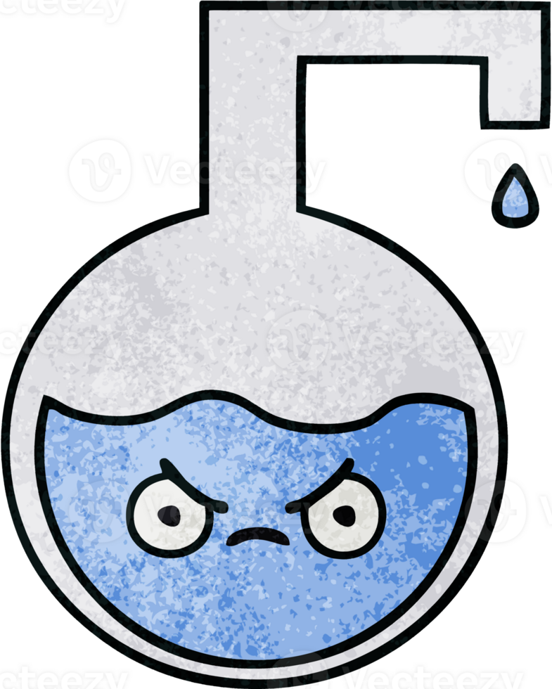 retro grunge texture cartoon of a science experiment png