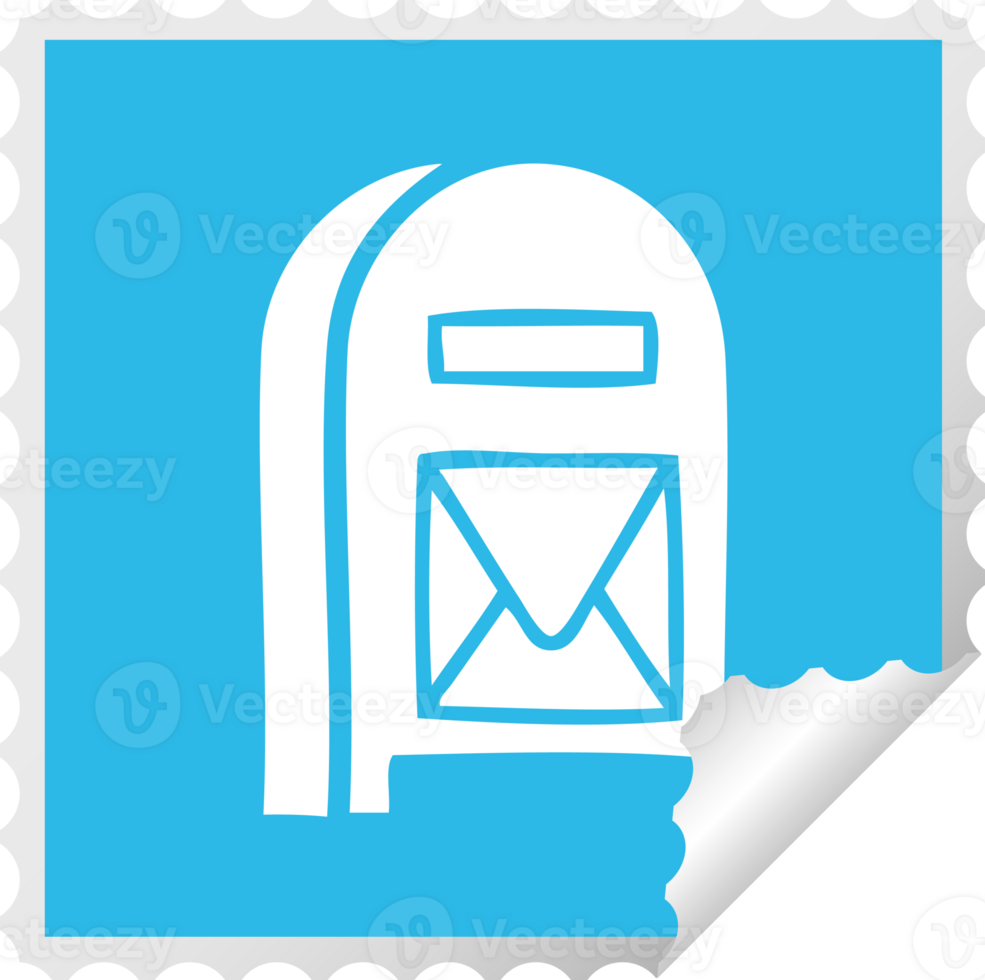 plein pellen sticker tekenfilm van een mail doos png