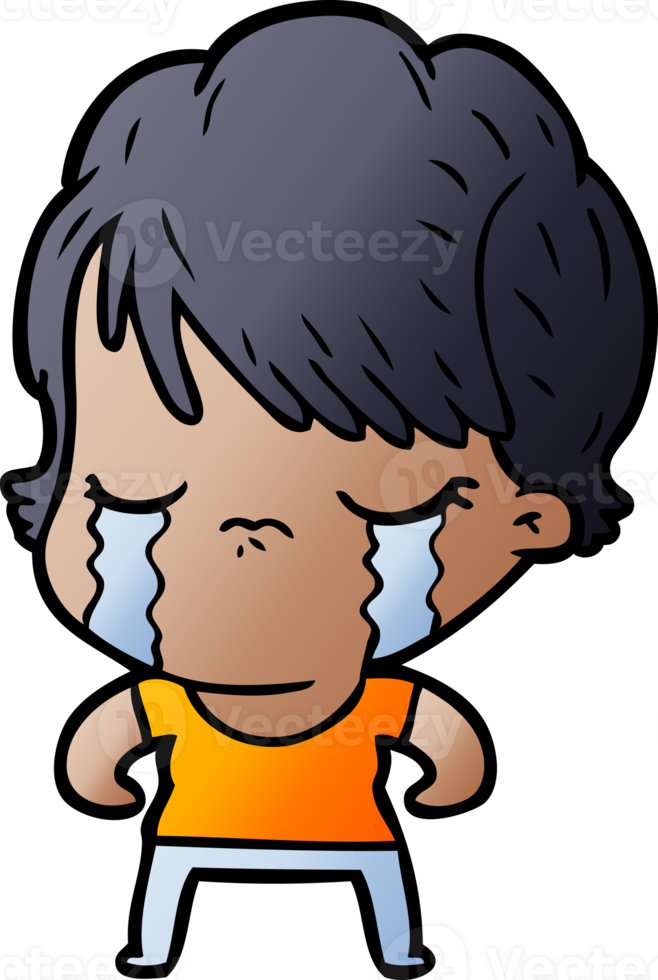 cartoon woman crying png