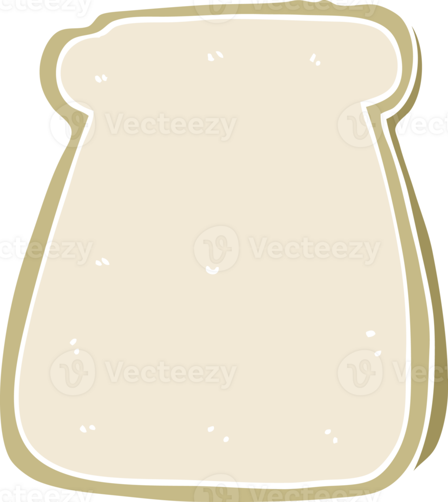 flat color style cartoon slice of bread png
