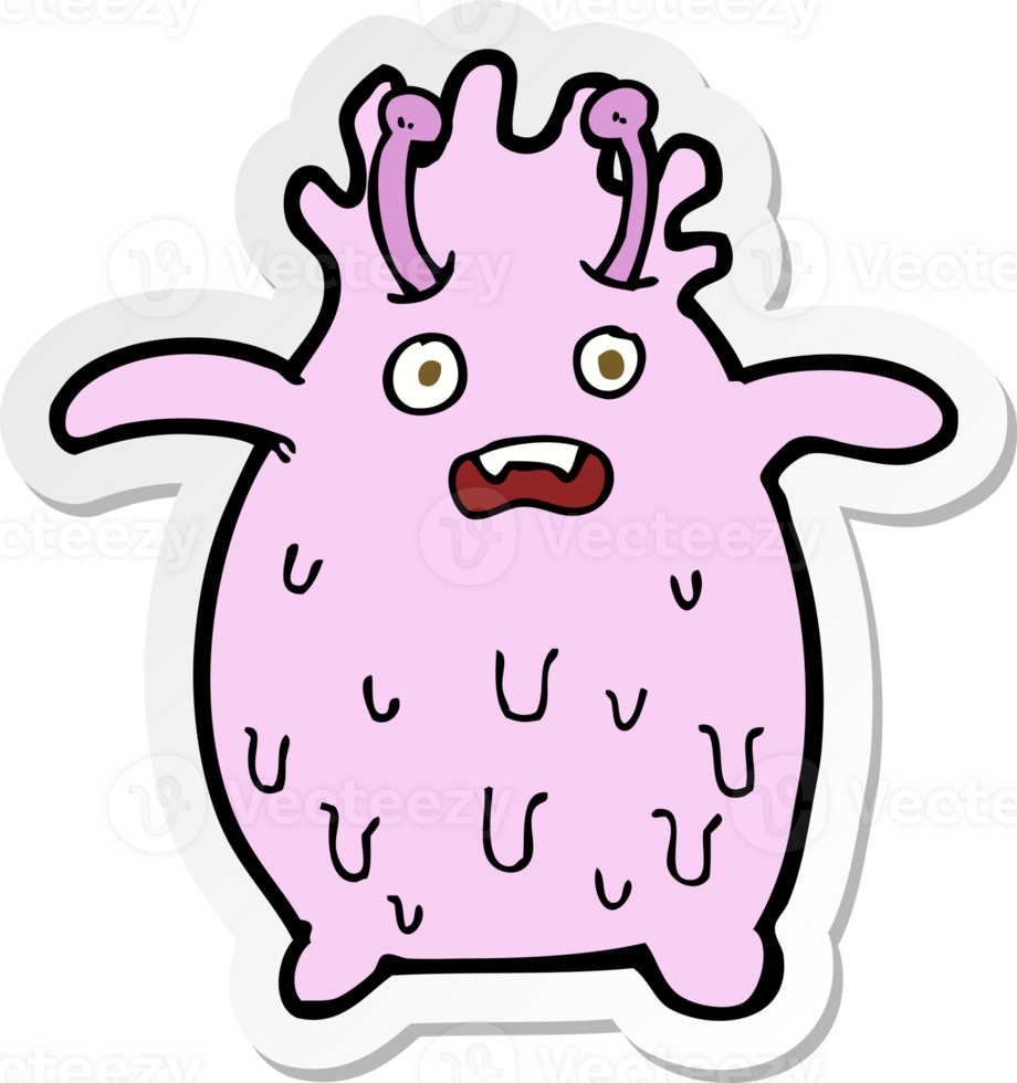 sticker of a cartoon funny slime monster png