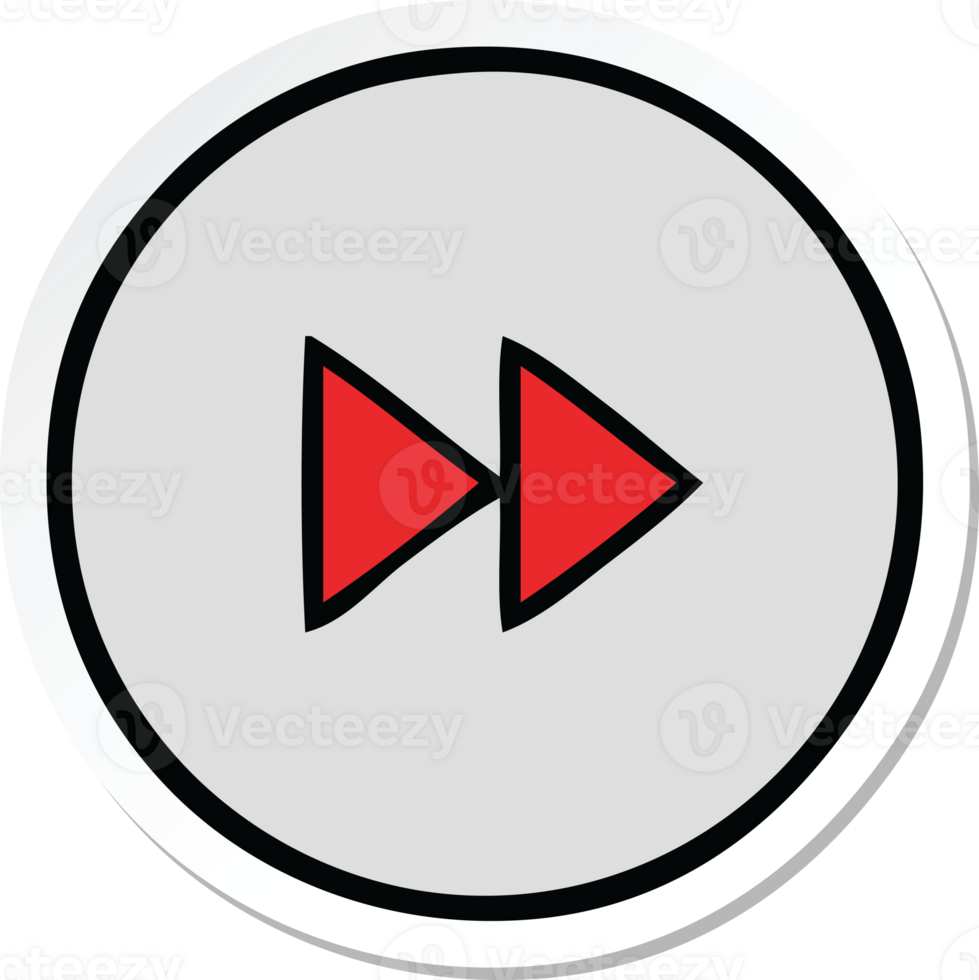 sticker of a cute cartoon fast forward button png