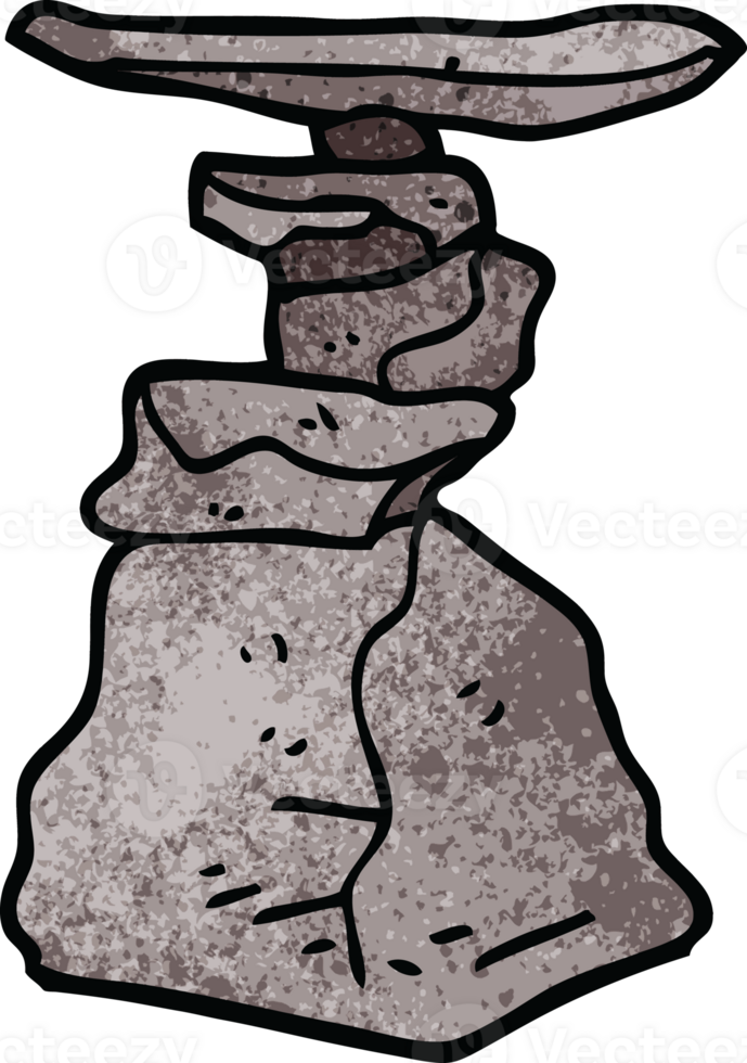 cartoon doodle stacked rocks png