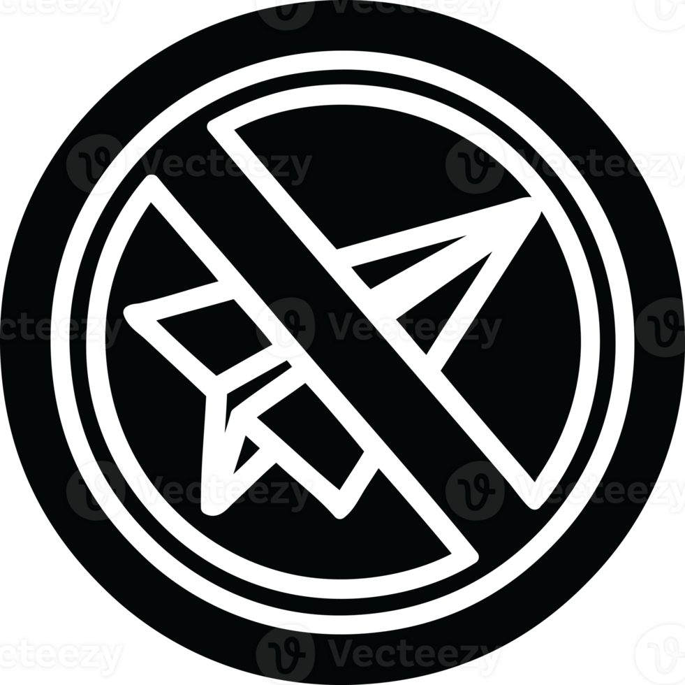 paper plane ban icon symbol png