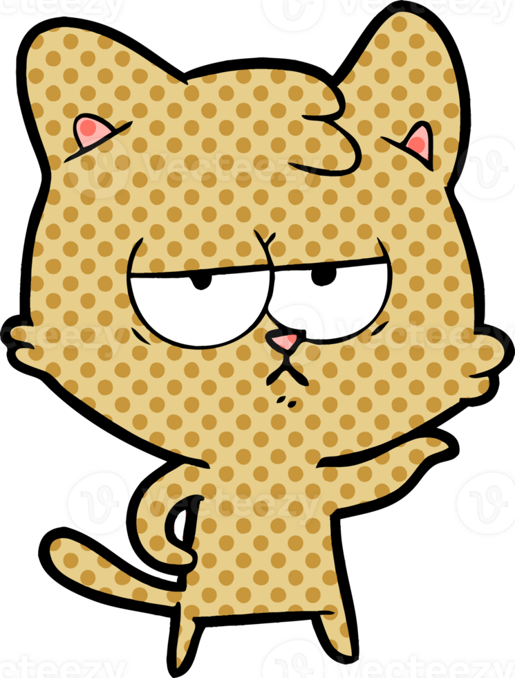 bored cartoon cat png