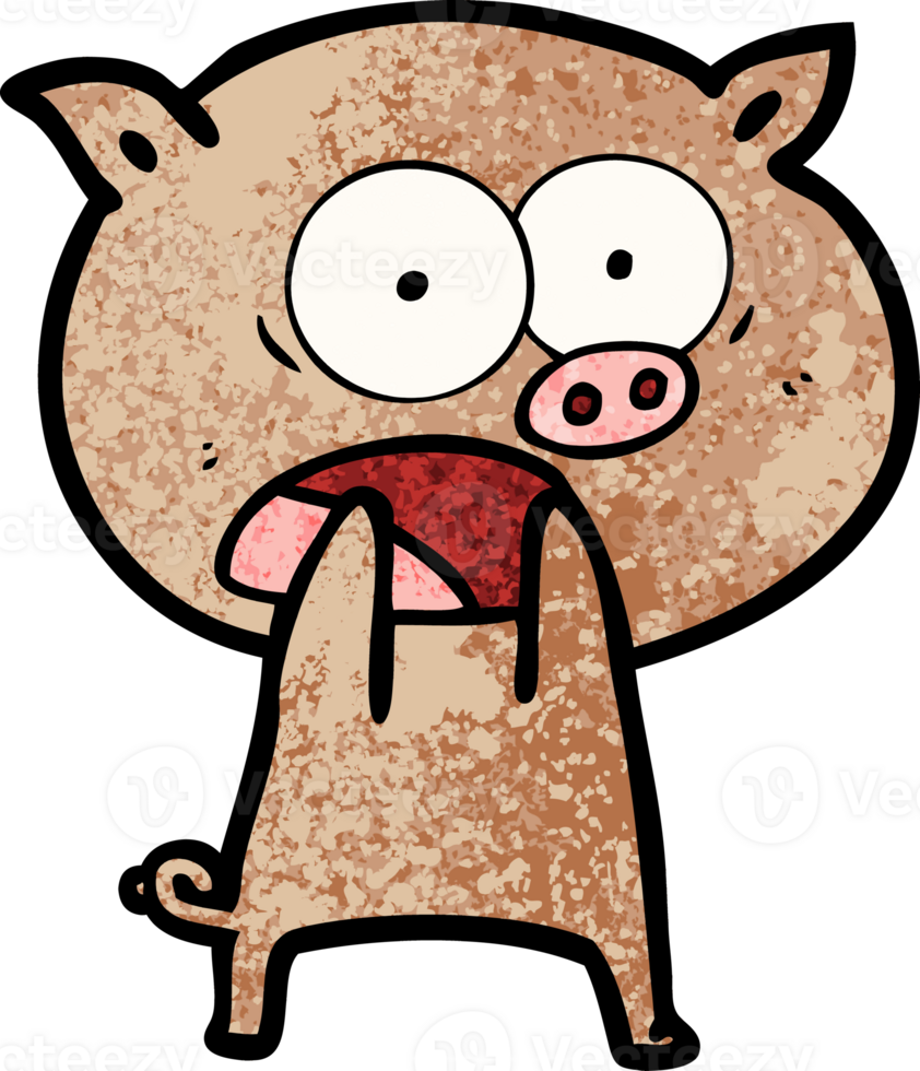 cartoon pig shouting png