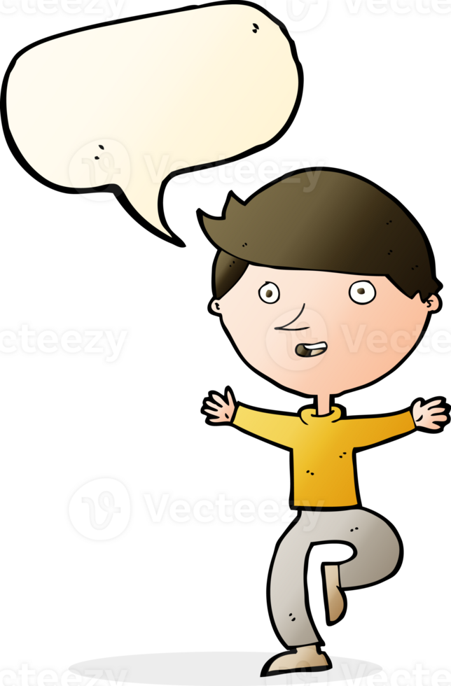 cartoon excited man with speech bubble png