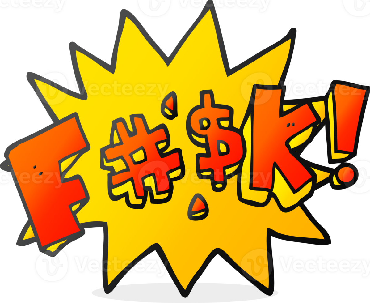 hand drawn cartoon swearword png