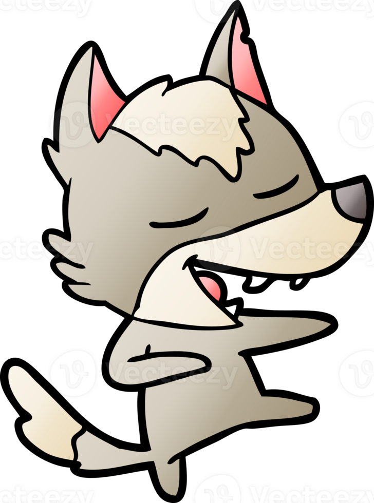 cartoon wolf laughing png
