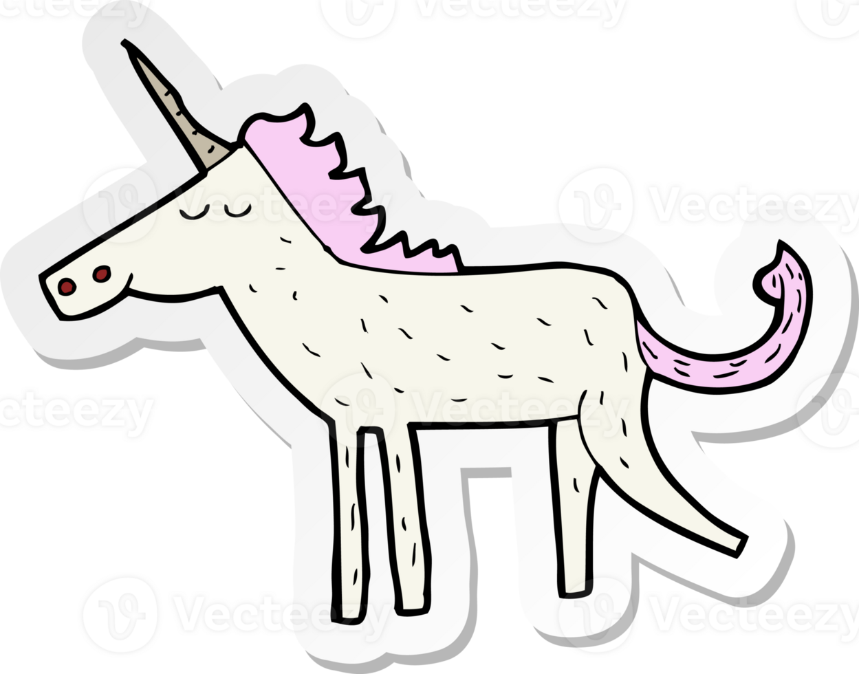 sticker of a cartoon unicorn png