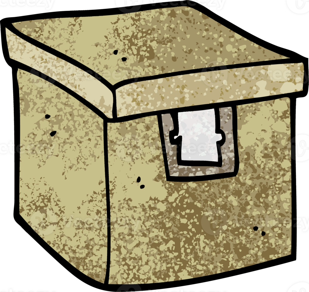 grunge textured illustration cartoon evidence box png