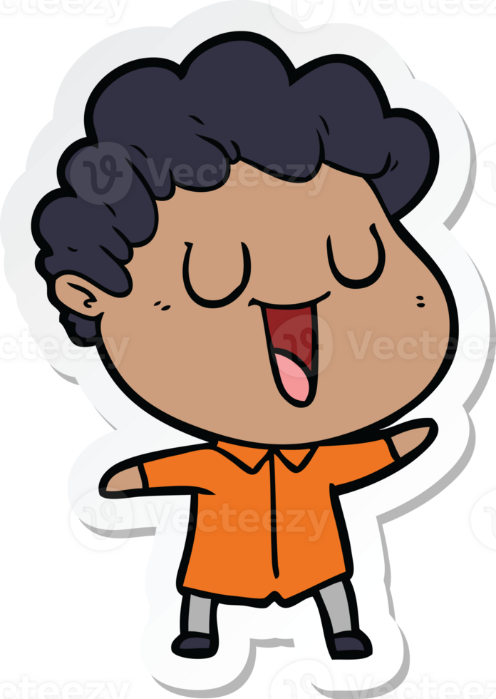 sticker of a laughing cartoon man png