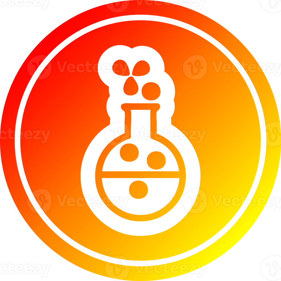 science experiment circular icon with warm gradient finish png