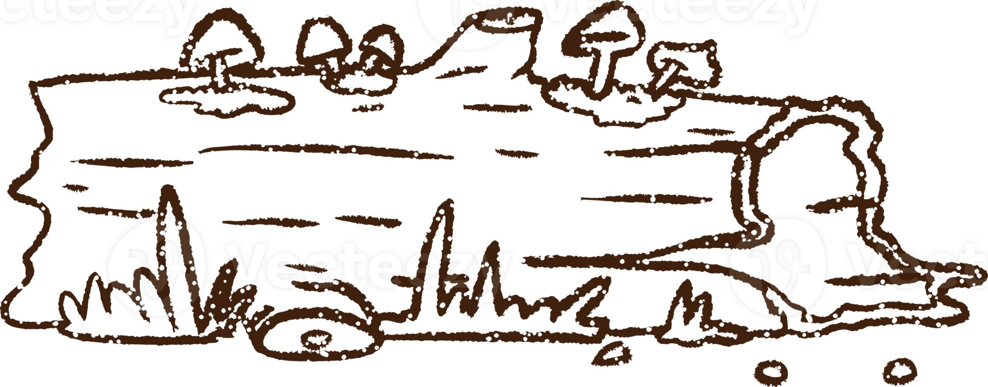 Rotting Log Charcoal Drawing png