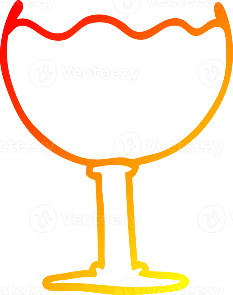 värma lutning linje teckning av en tecknad serie glas av vin png