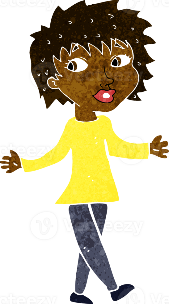 cartoon woman with no worries png