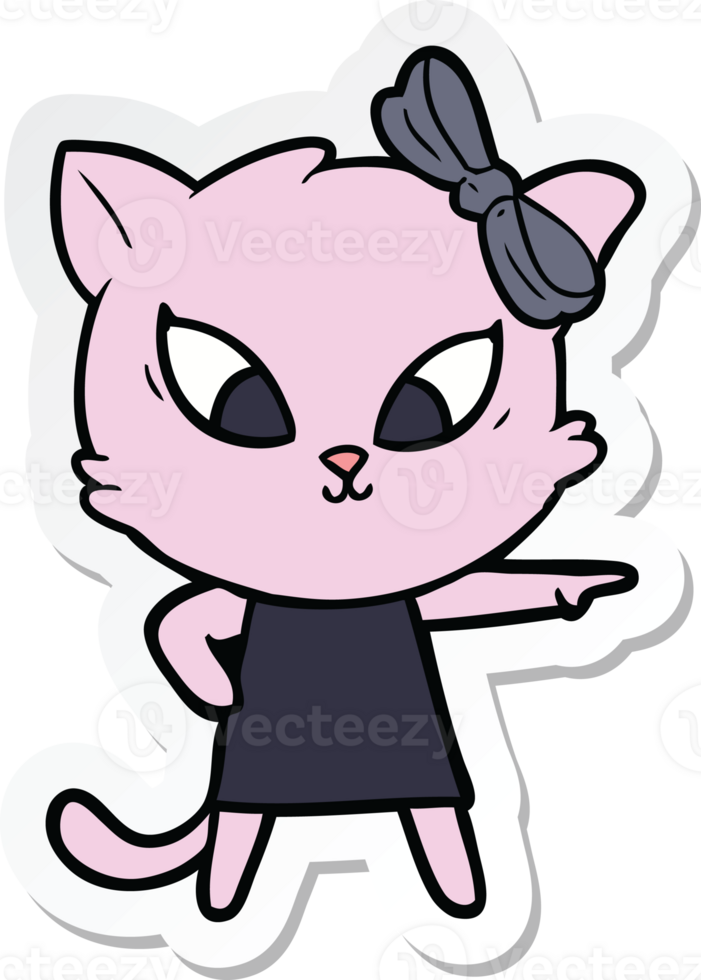 sticker of a cartoon cat png