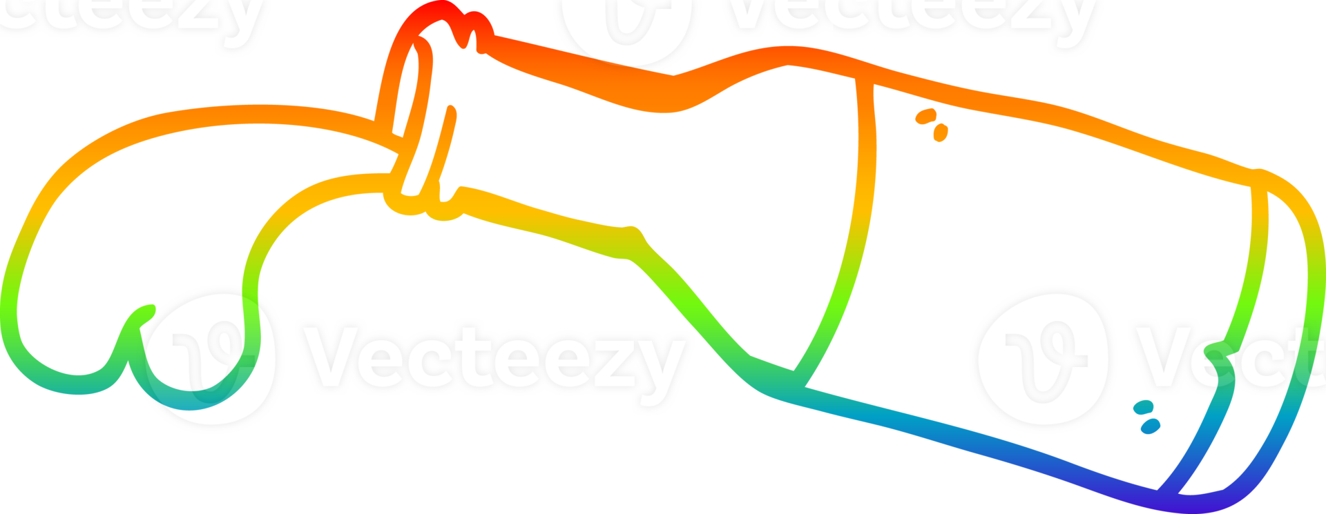 rainbow gradient line drawing of a cartoon magic potion png
