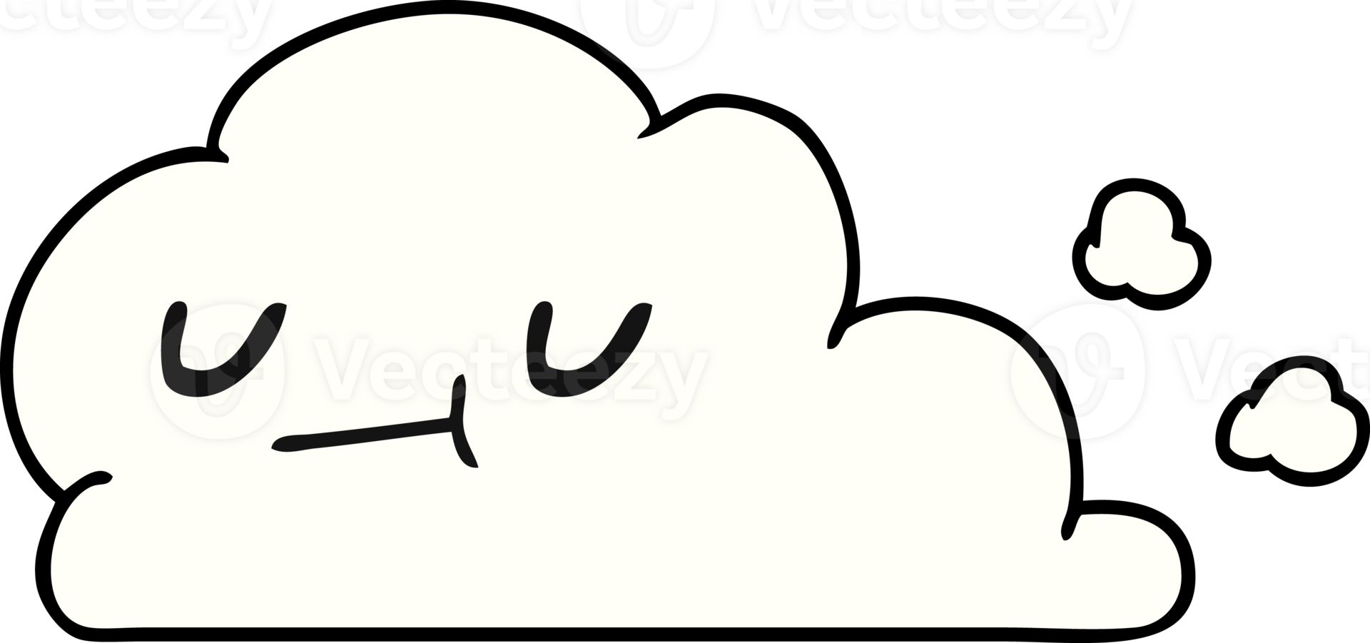 cartoon illustration of kawaii happy cloud png