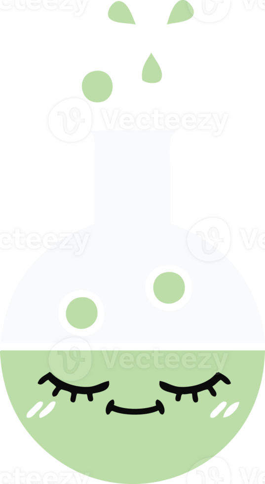 flat color retro cartoon of a test tube png