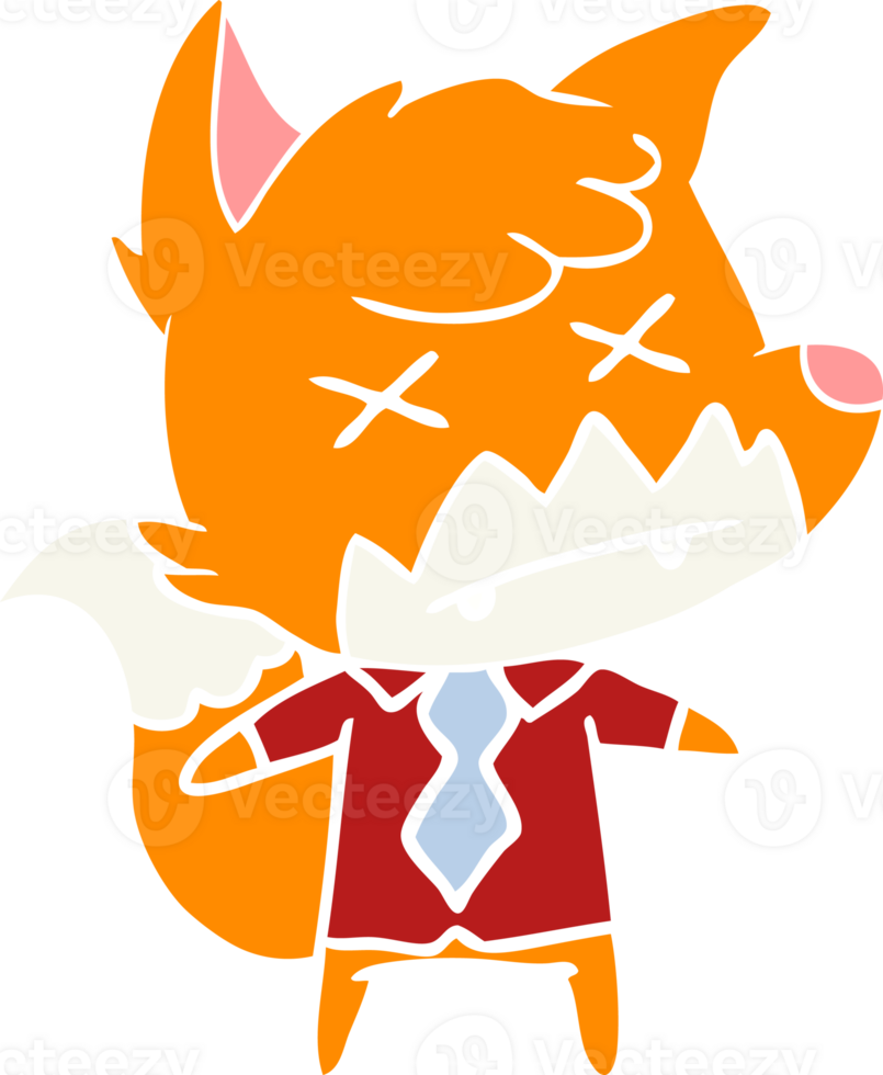 flat color style cartoon dead fox png