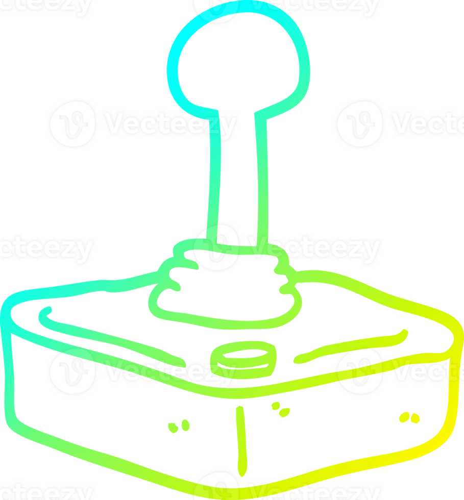 cold gradient line drawing of a cartoon joystick png