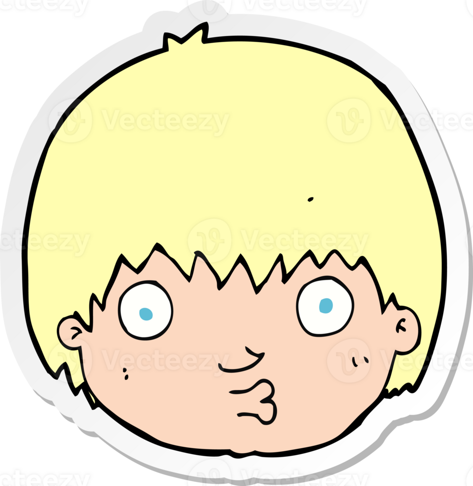 sticker of a cartoon curious boy png