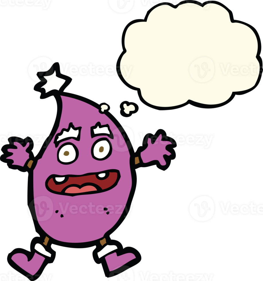 cartoon funny creature with thought bubble png