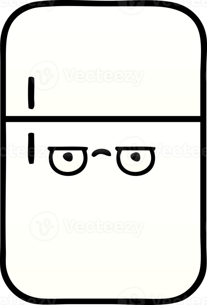 gradient shaded cartoon of a fridge  zer png