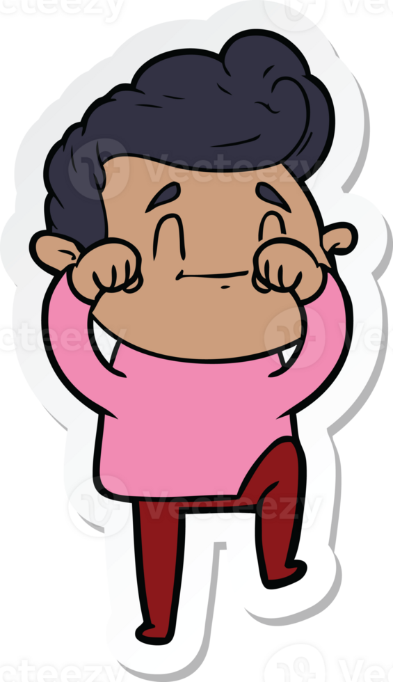 sticker of a happy cartoon man png