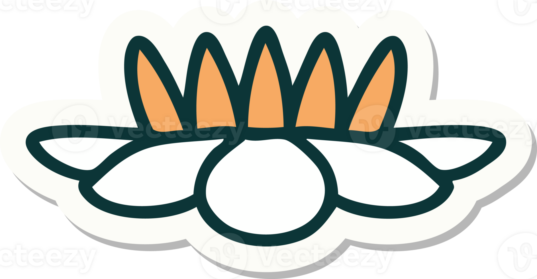 sticker of tattoo in traditional style of a lily pad flower png