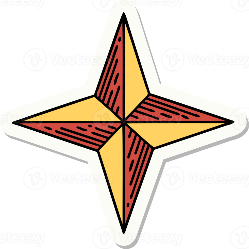sticker of tattoo in traditional style of a star png