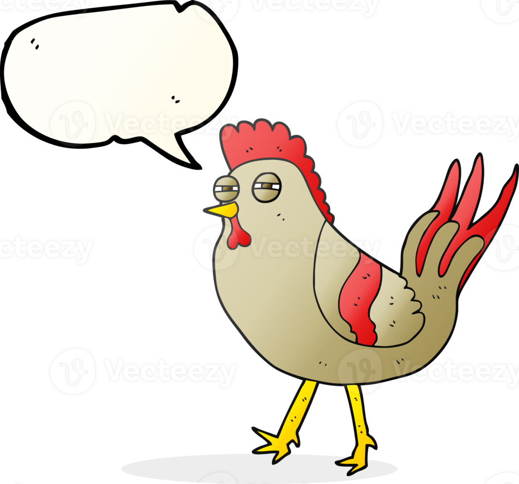 hand drawn speech bubble cartoon chicken png
