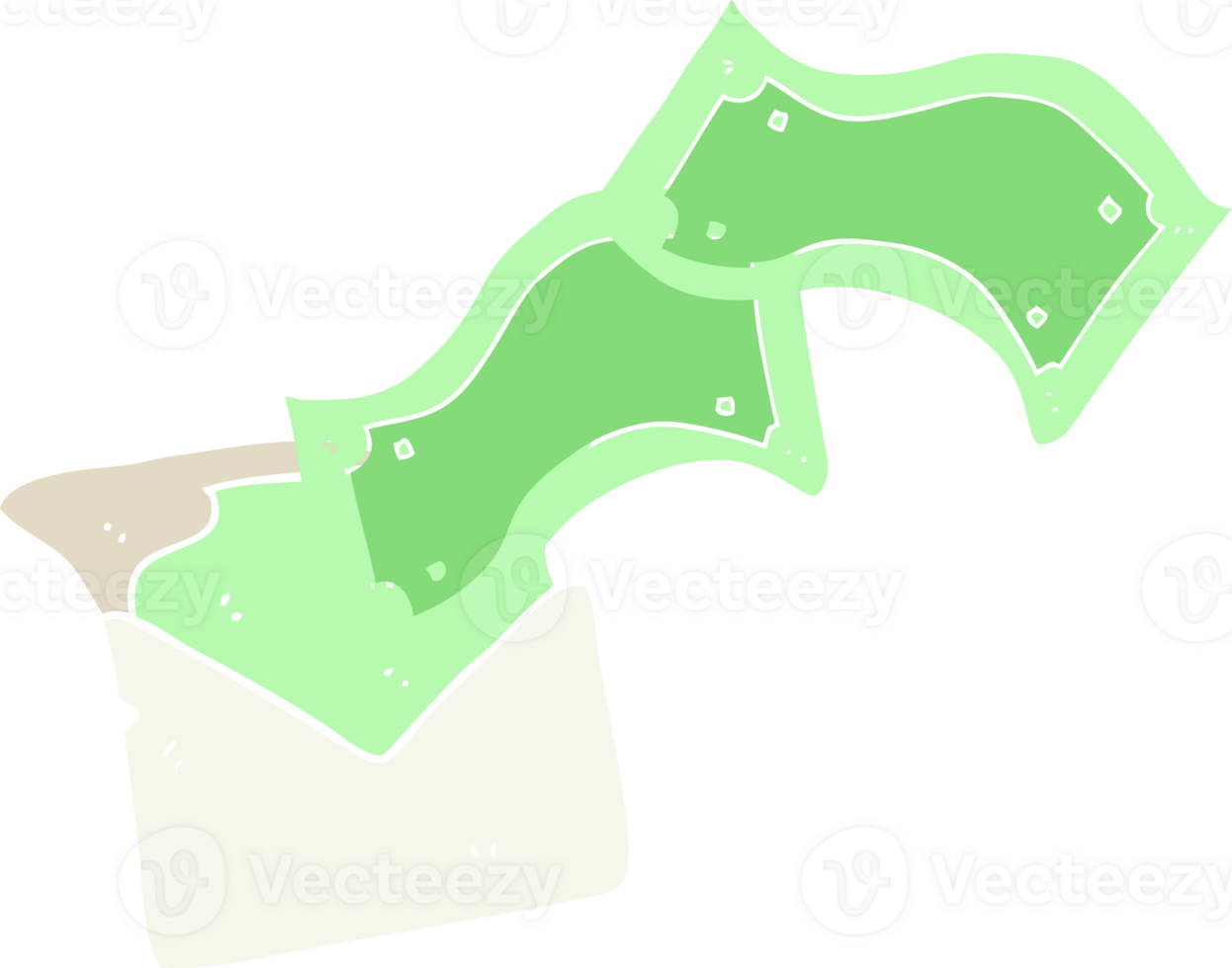 flat color illustration of envelope full of money png