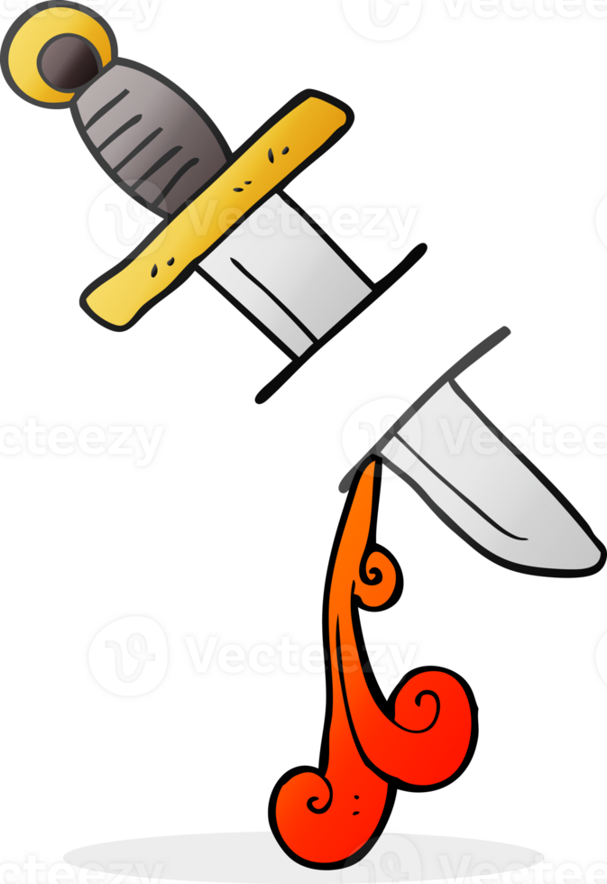 hand drawn cartoon tattoo knife symbol png