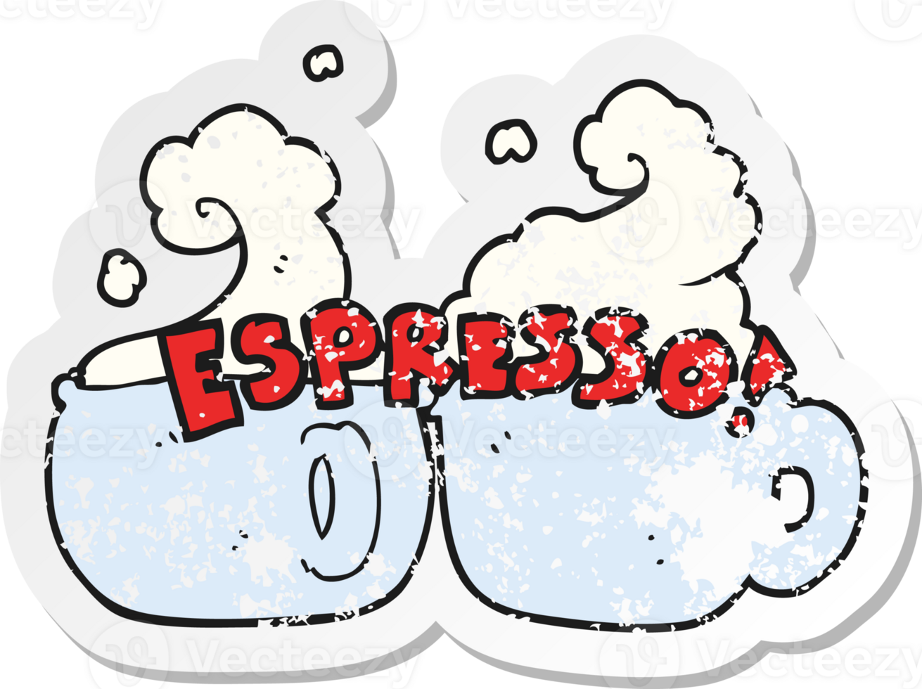 retro distressed sticker of a cartoon espresso png