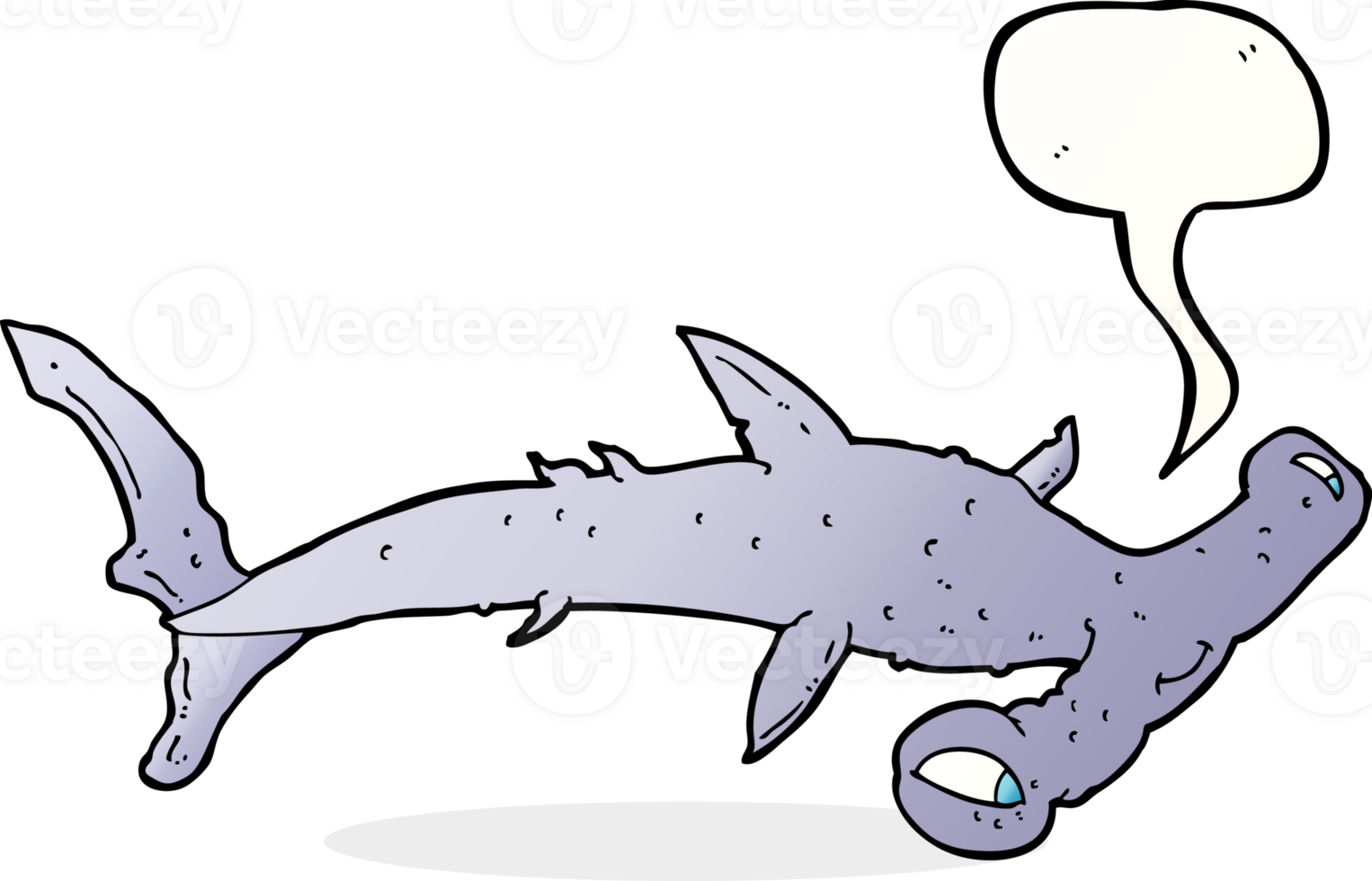 cartoon hammerhead shark with speech bubble png