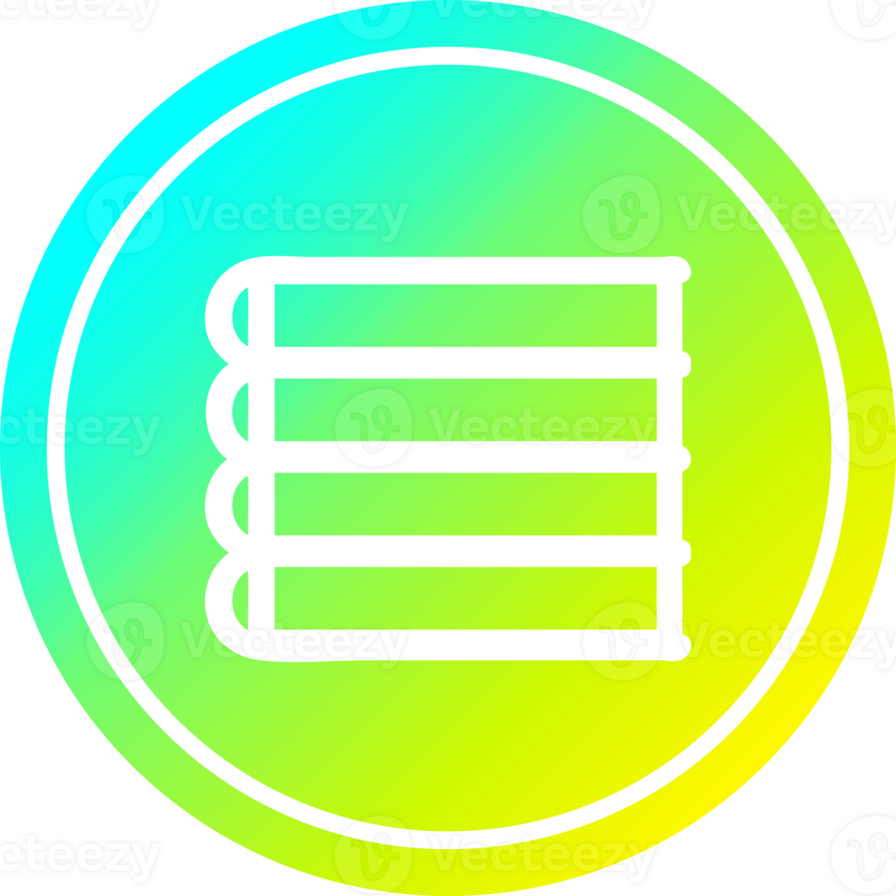 stack of books circular icon with cool gradient finish png