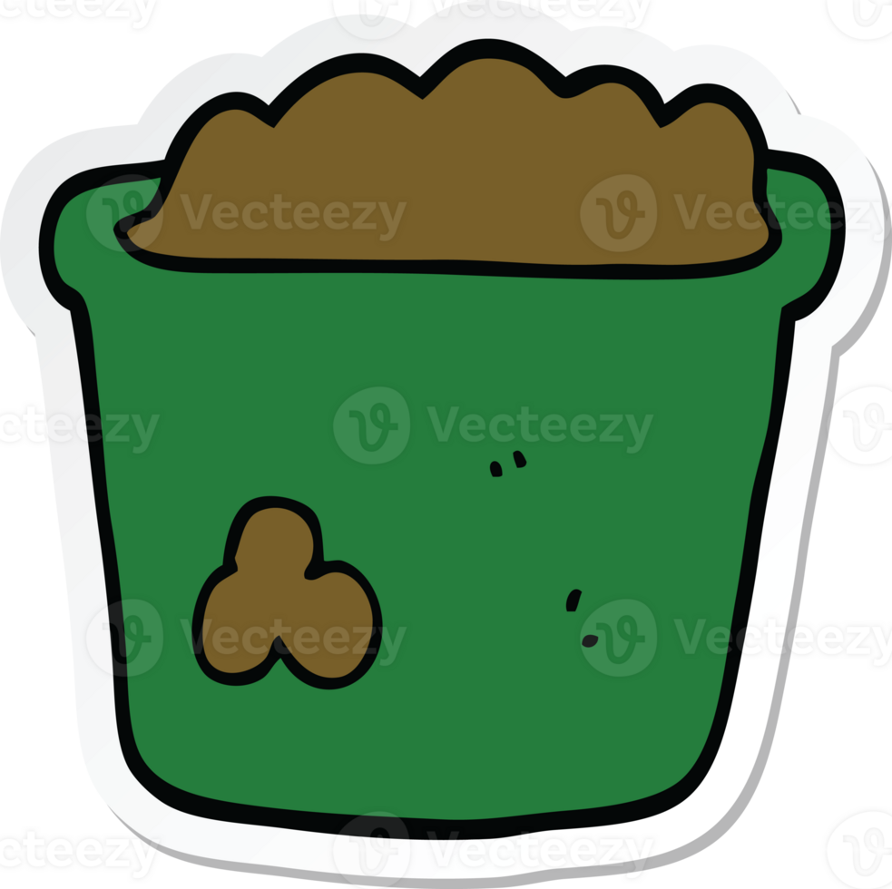 sticker of a cartoon pot of earth png