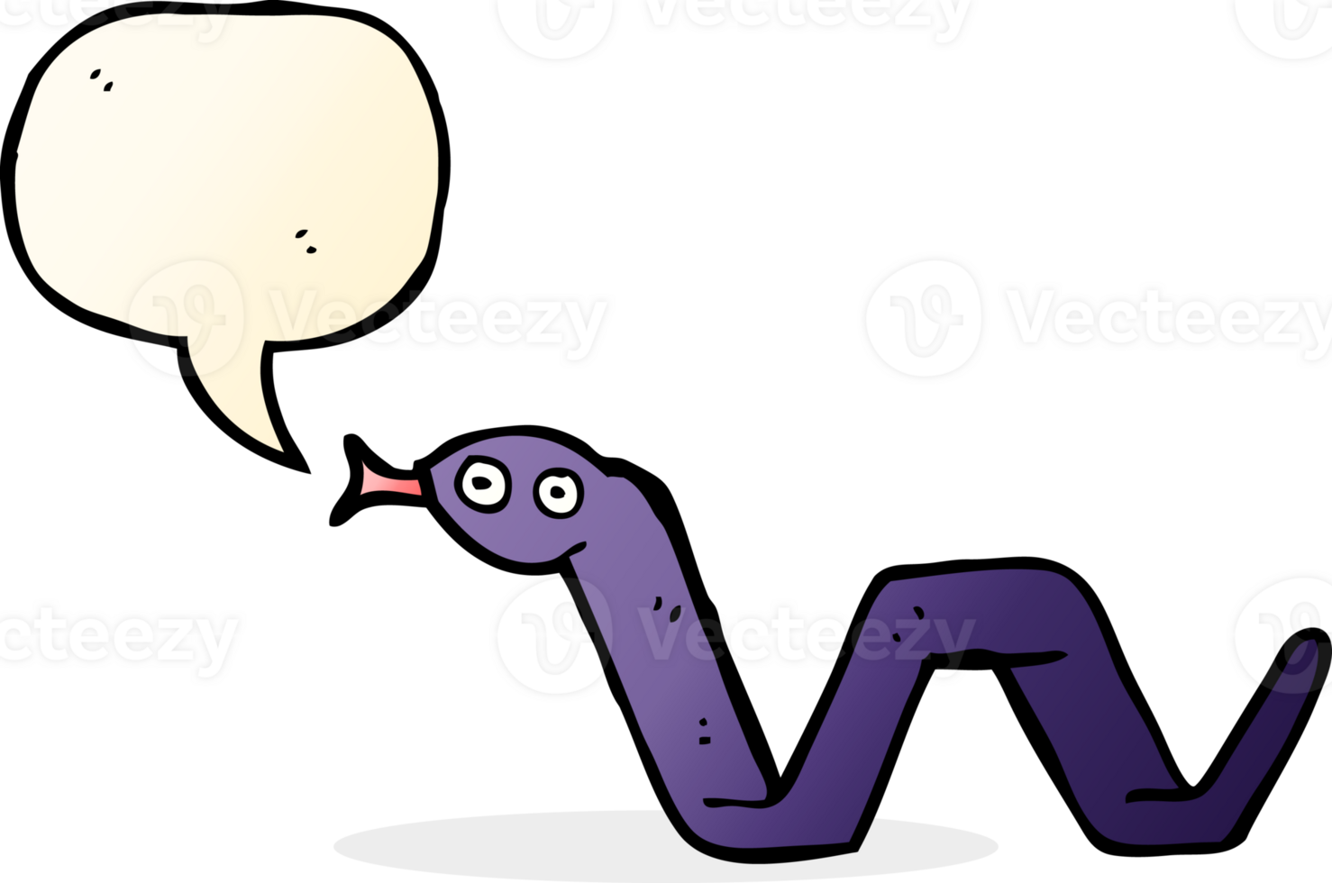 funny cartoon snake with speech bubble png