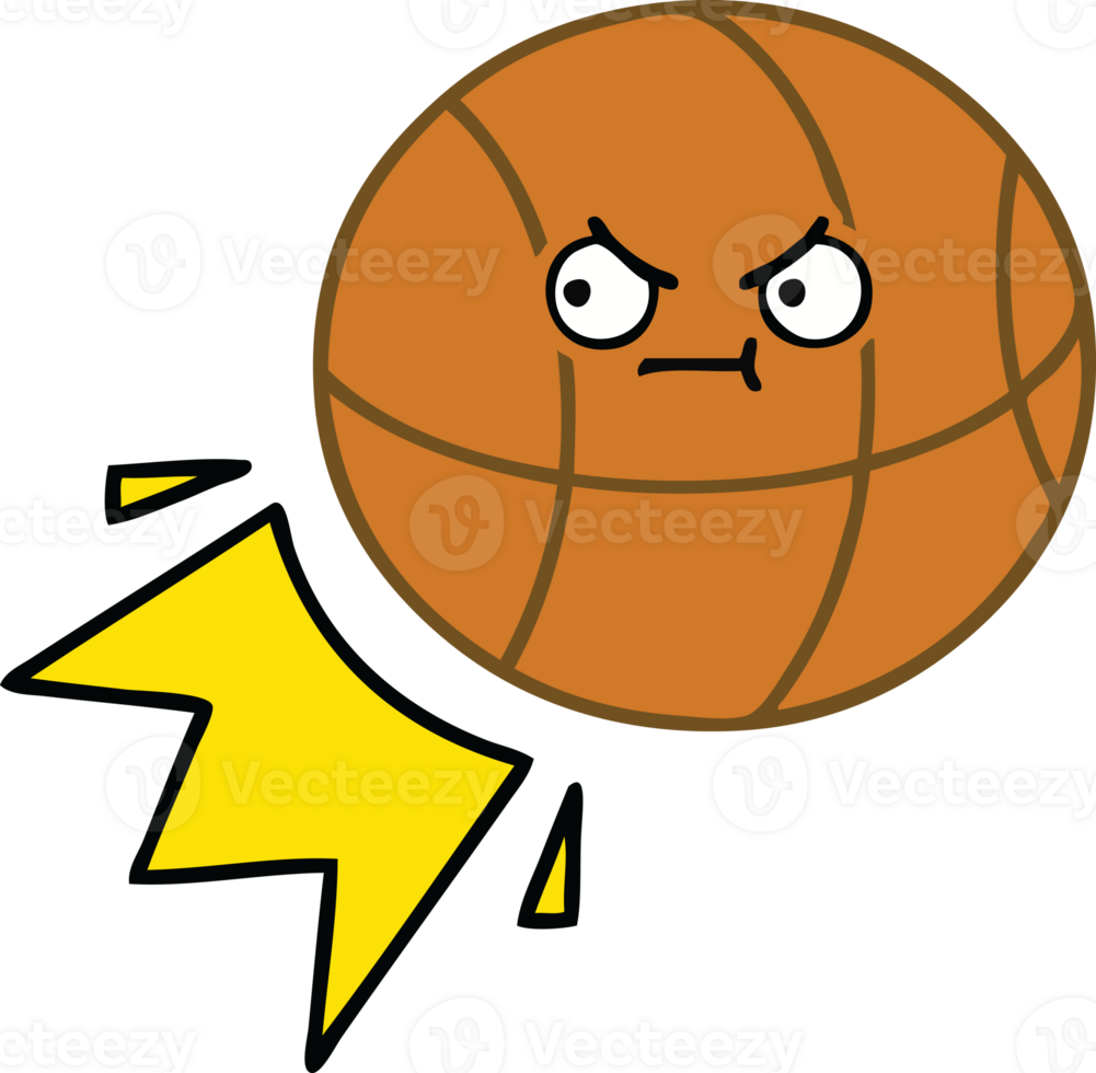 cute cartoon of a basketball png