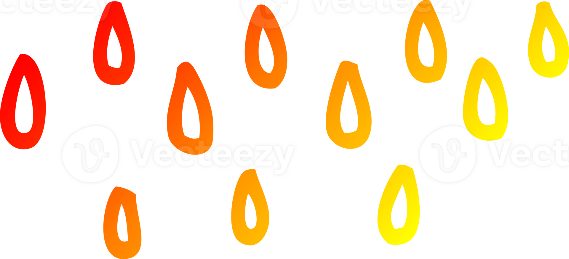 warm gradient line drawing of a cartoon rain png