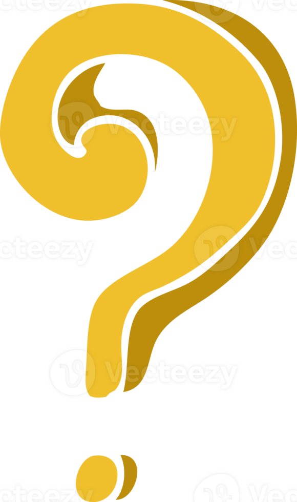 flat color illustration cartoon question mark png