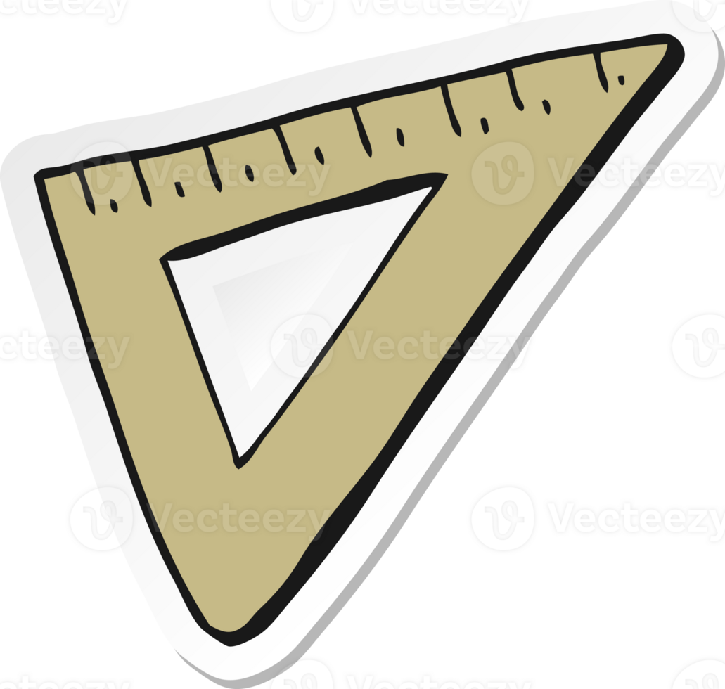 sticker of a cartoon set square png