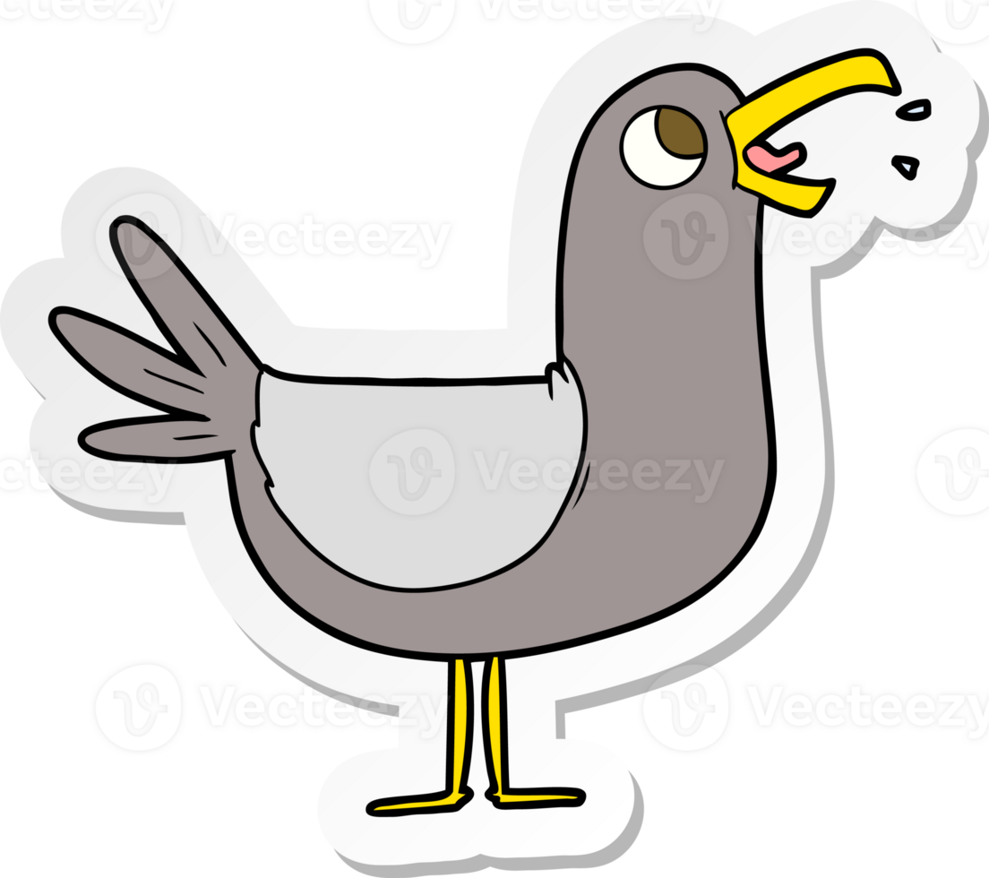 distressed sticker of a Cartoon Bird png