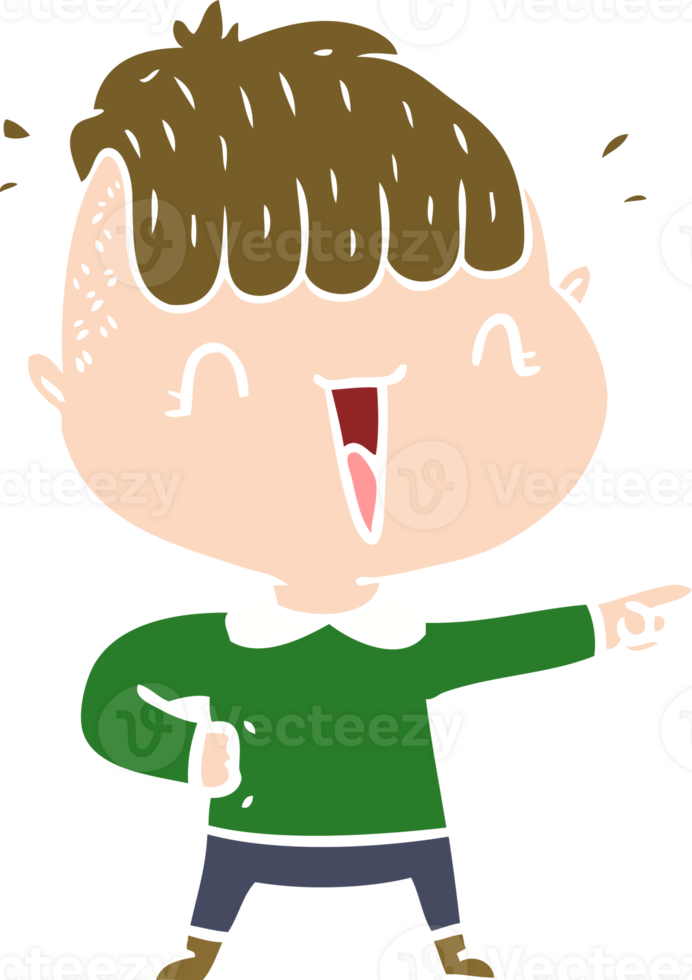flat color style cartoon happy boy surprised png